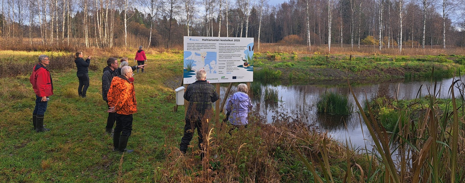 Retken viimeinen kohde oli Haltianselän kosteikko. Haltian kosteikko