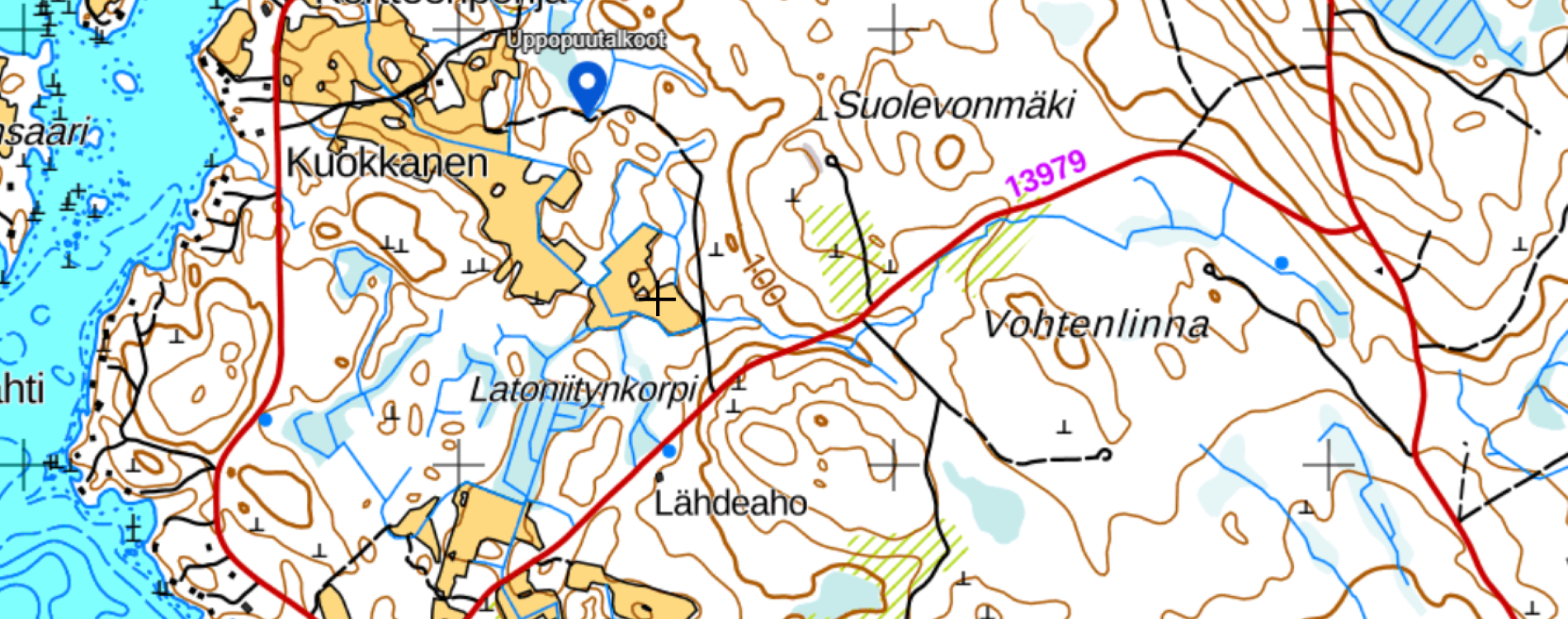 Talkookohteeseen kulkeva metsäautotie lähtee osoitteesta Kortteentie 836. Uppopuutalkoot