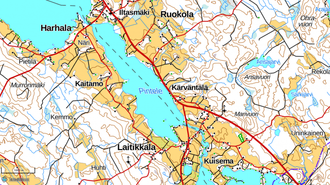 Reilun kolmen neliökilometrin kokoinen Pintele saa vetensä Iso-Roineesta Kyllönjoen kautta sekä valtavalta, 1704 neliökilometrin valuma-alueelta. Siitä valtaosa on metsää, mutta järven ympärillä on runsaasti peltoja. Pintele